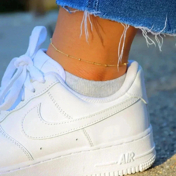 💛GORGEOUS ROUNDED BEADS ANKLET ESSENTIAL CHAIN SOLID GOLD BRACELET, ELDM22337 - Picture 12 of 13